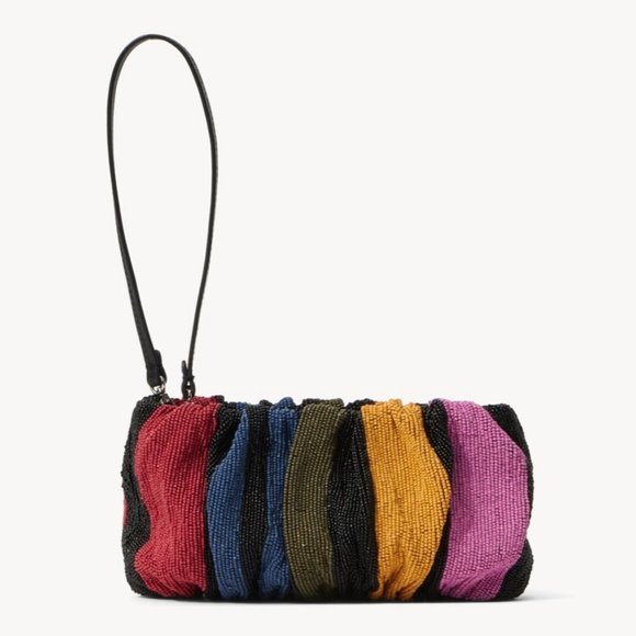 STAUD Beaded Bean Mosaic Stripe Shoulder Bag - Picture 3 of 12